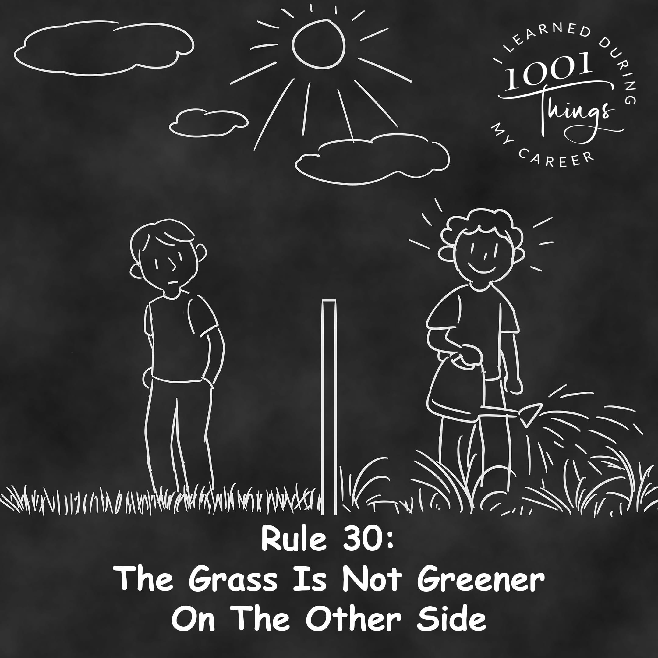 An illustration of two side-by-side gardens separated by a fence.