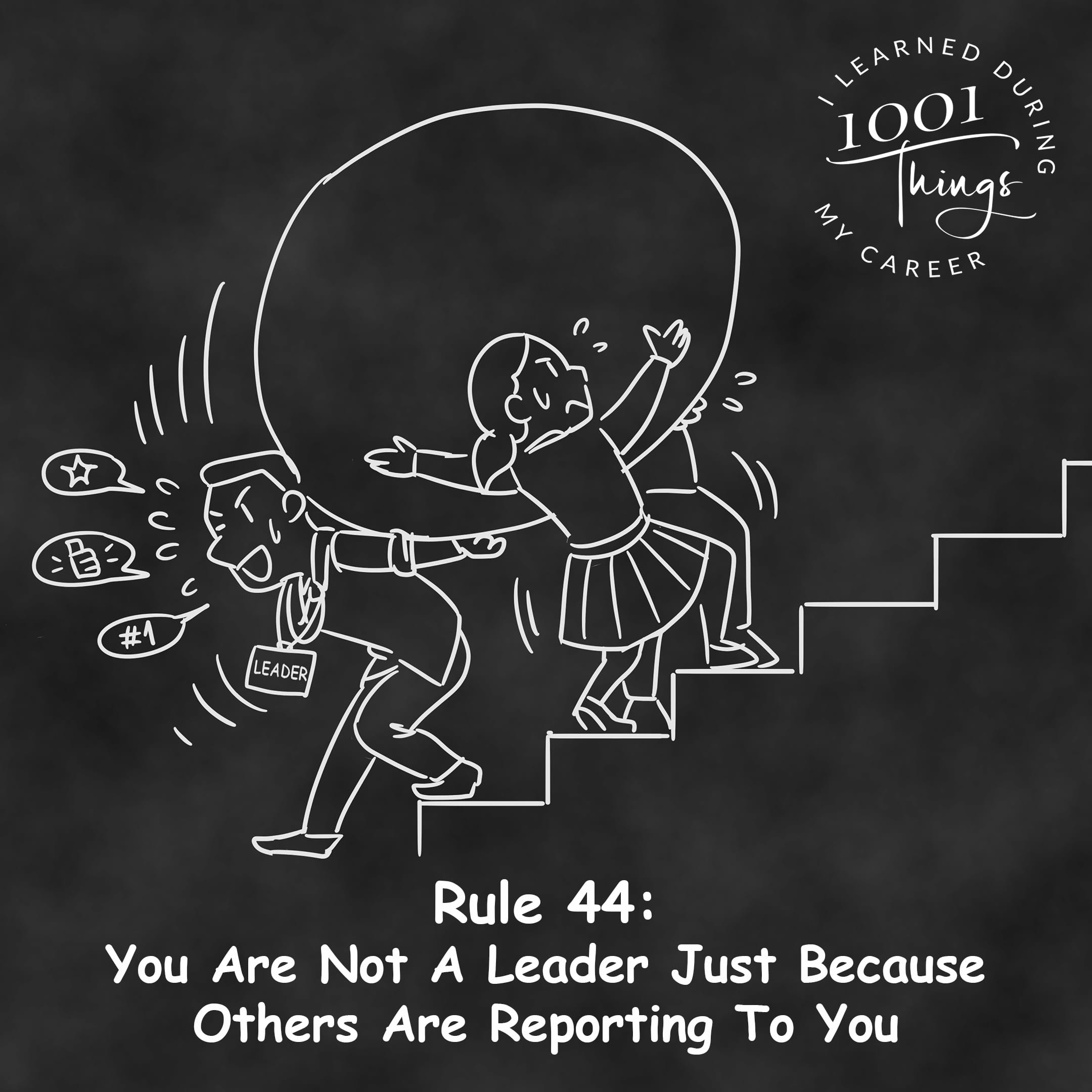 An illustration of a team carrying a large, heavy object together, with the leader positioned in a way that he is taking on the most weight.