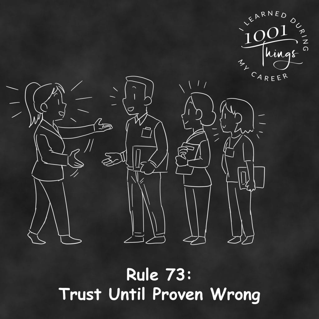 An illustration of a leader standing in front of their team, extending a handshake to a new team member.